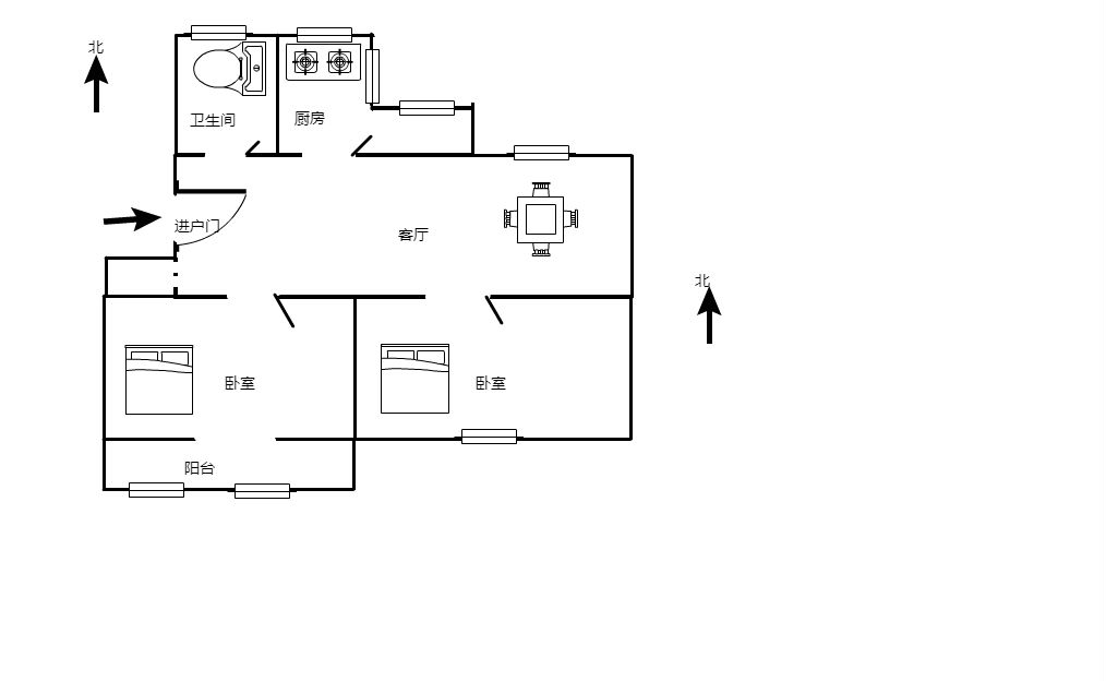 光明南村 2室1厅1卫 73.16m&sup2;