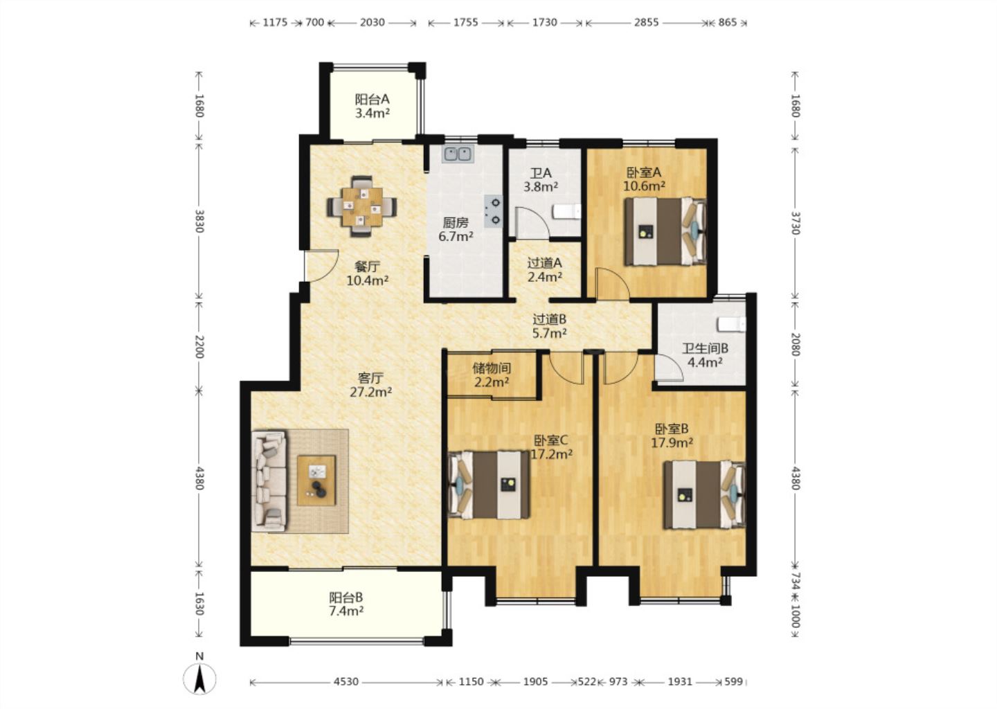 仁和景苑 4室2厅1卫 139.85m&sup2;