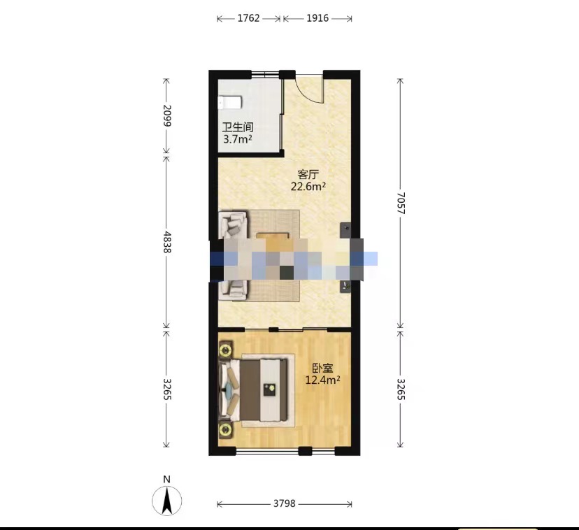 南通绿地新都会 1室1厅1卫 31.66m&sup2;