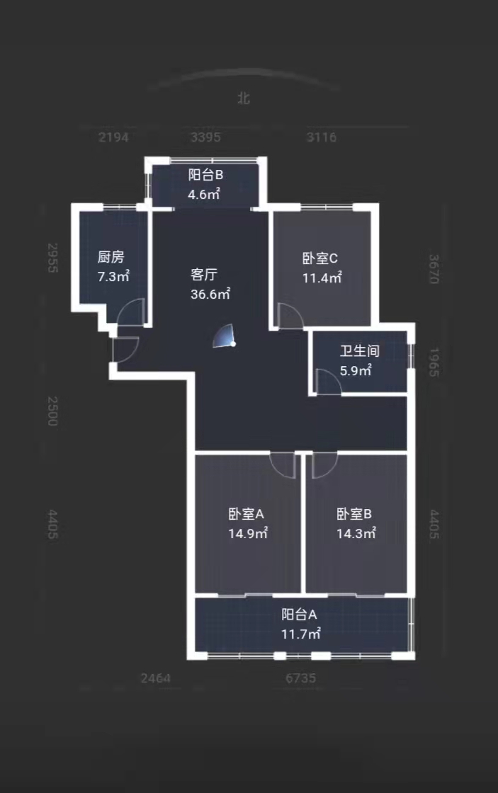 世濠花园 3室1厅1卫 126m&sup2;