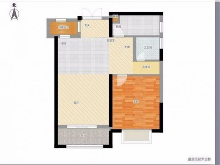 中南世纪花城一期 1室1厅1卫 73m&sup2;