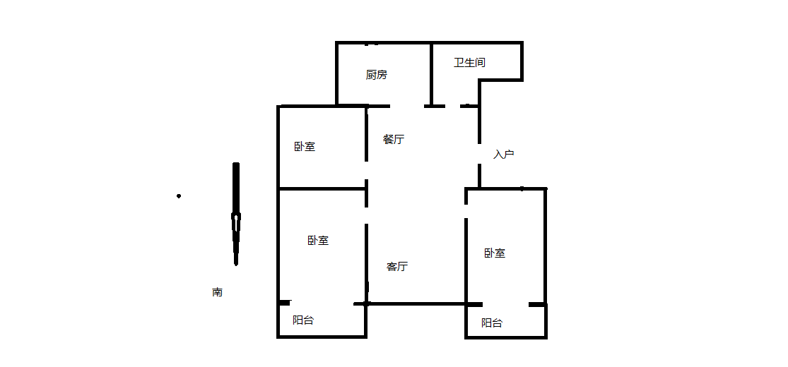 新建路新村 2室1厅1卫 55.2m&sup2;