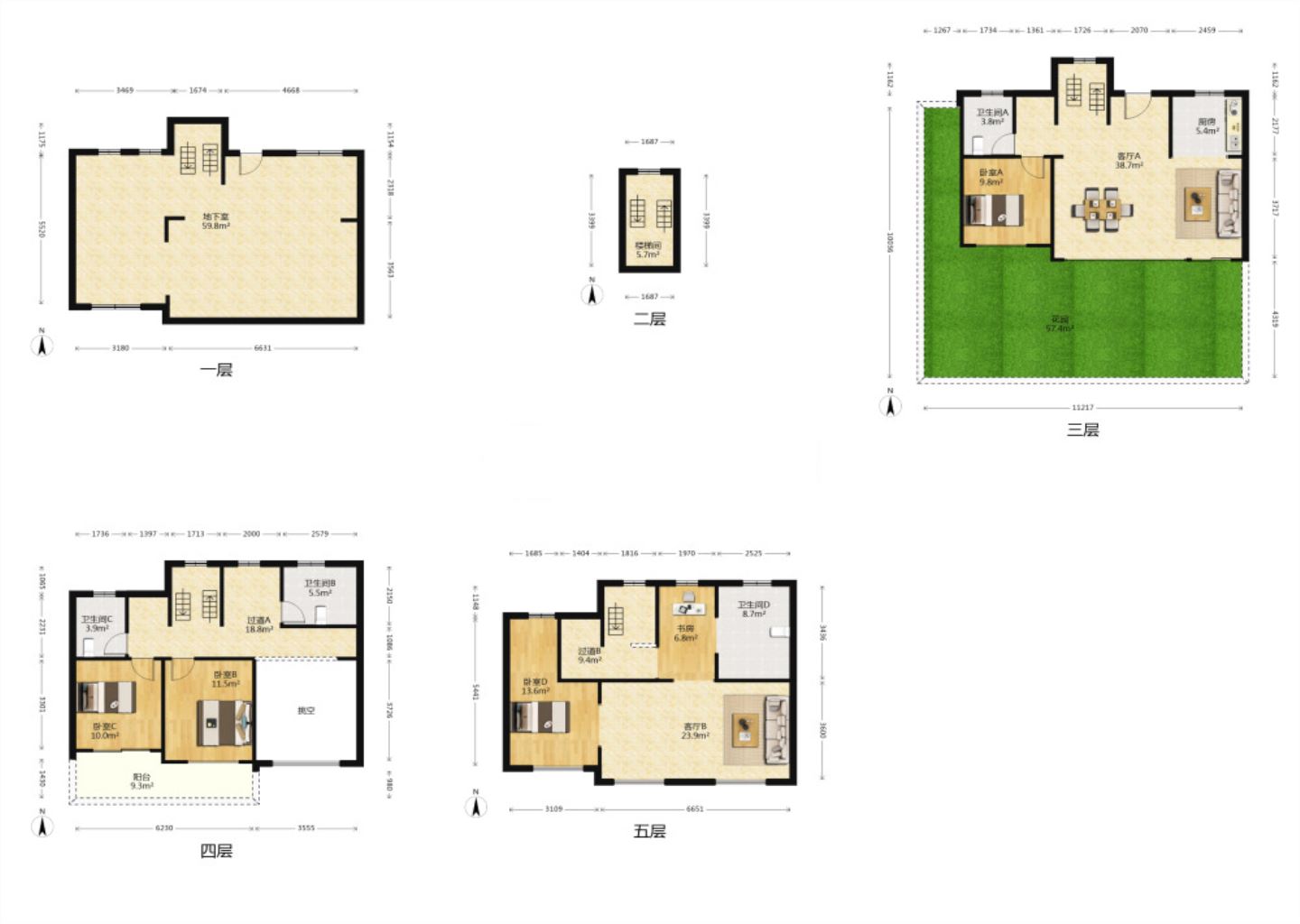 龙湖天宸源著 4室2厅4卫 265.00m&sup2;