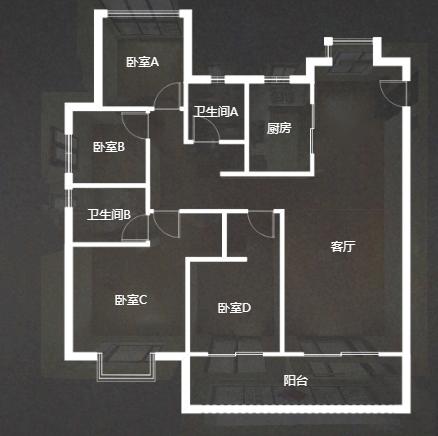 时光漫城 3室1厅2卫 125m&sup2;
