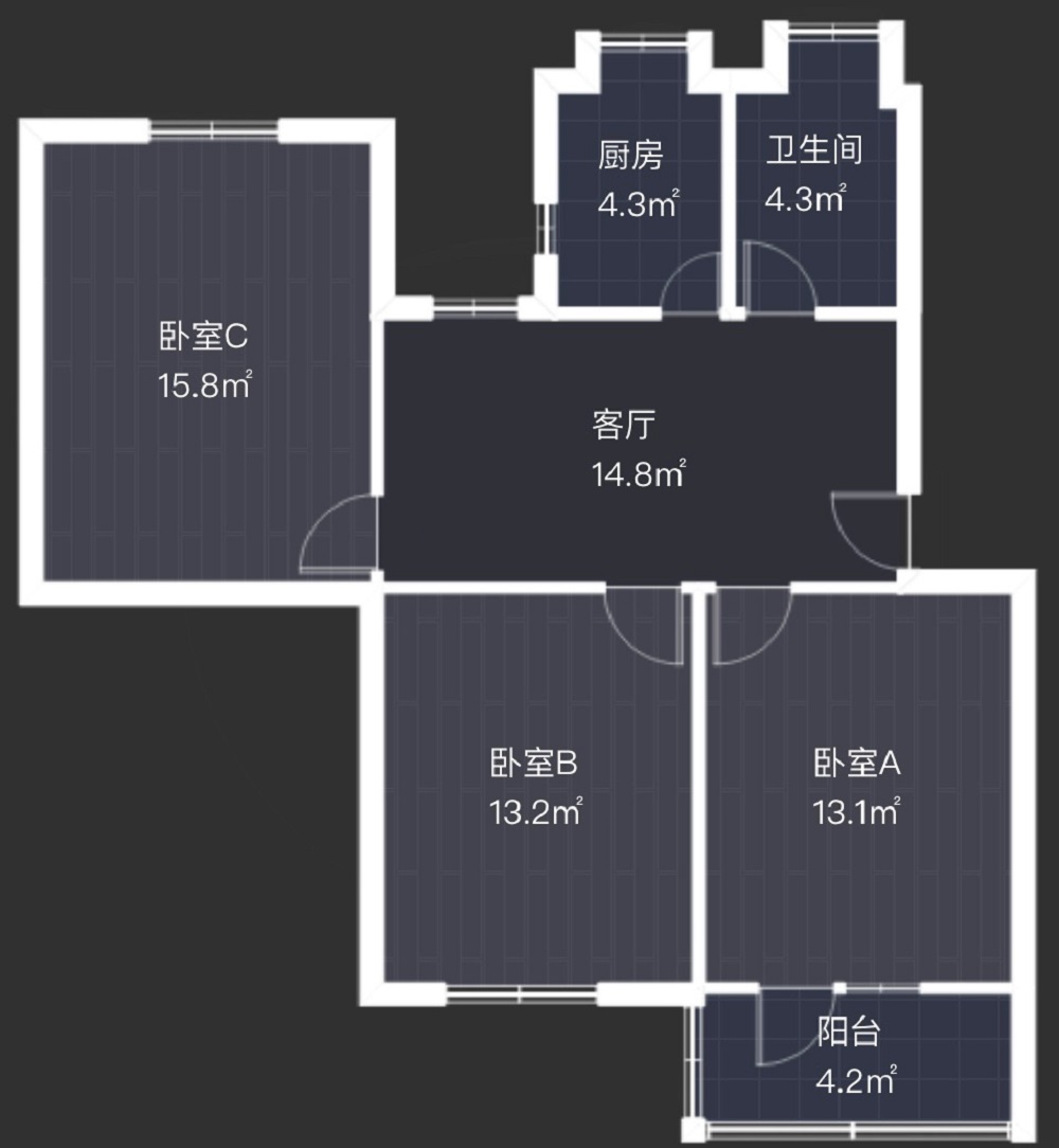越江新村 3室1厅1卫 90m&sup2;