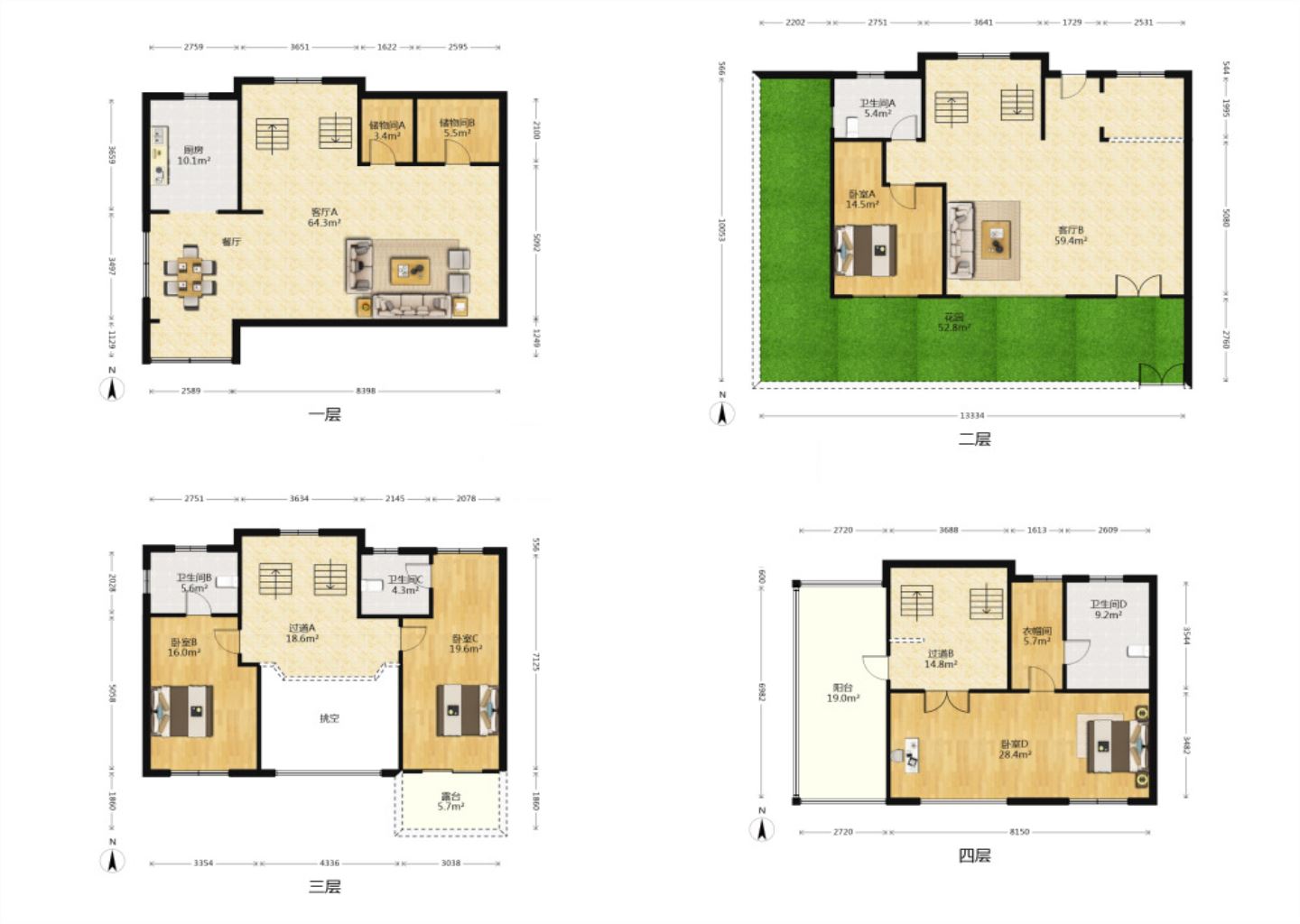 万濠山庄 4室2厅5卫 329.53m&sup2;