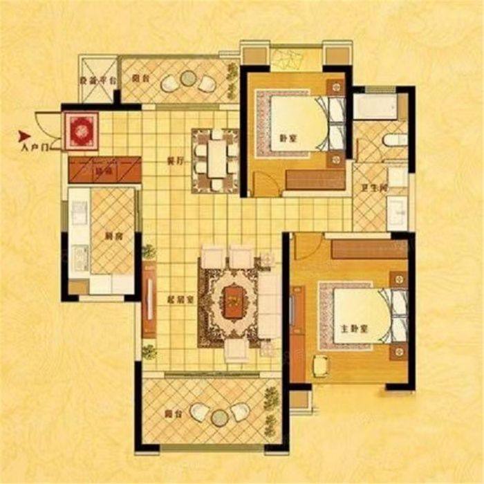 中南世纪花城二期 3室2厅1卫 110.56m&sup2;