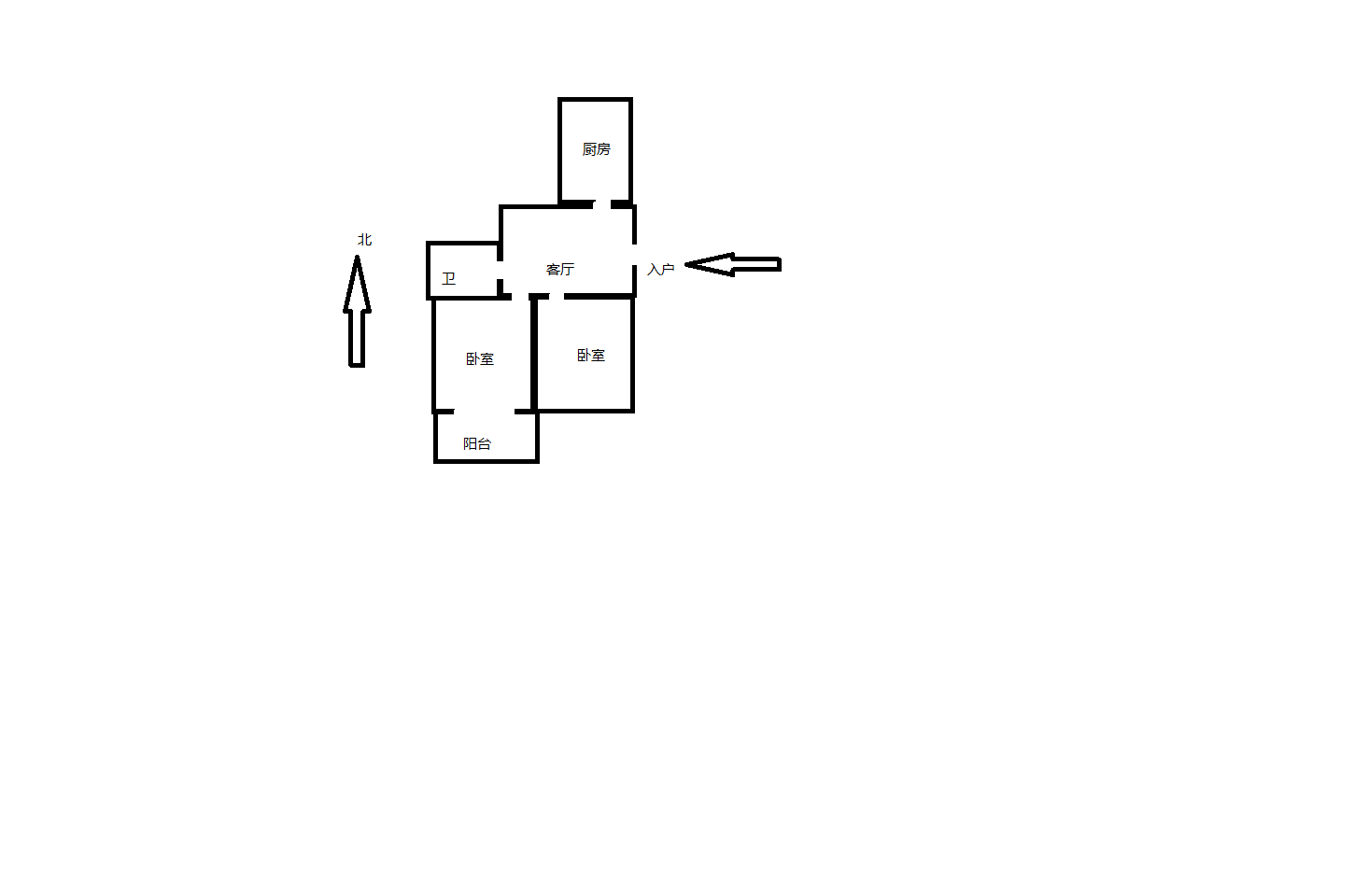 城港新村 2室1厅1卫 60m&sup2;