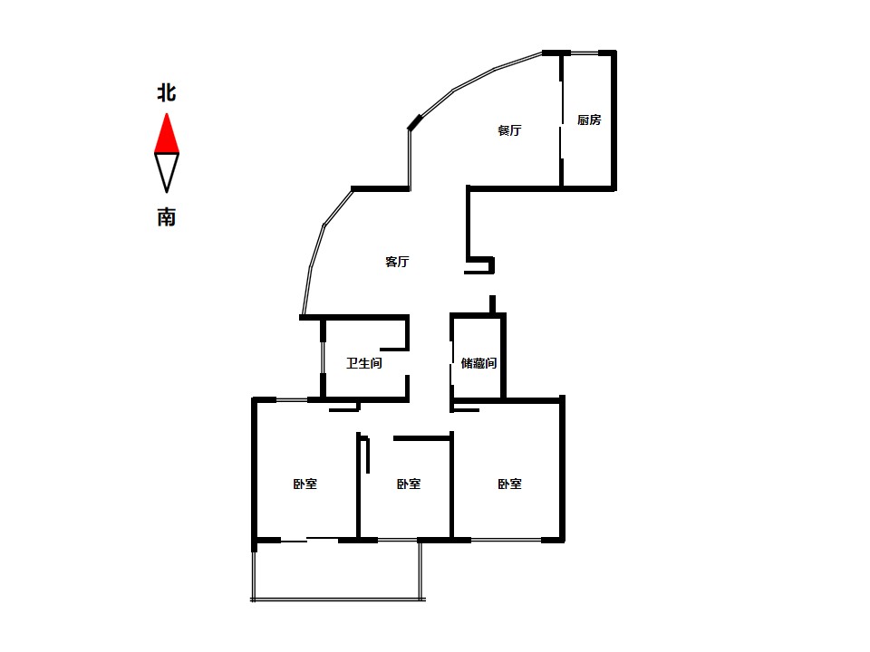 凤凰莱茵苑 3室2厅1卫 147m&sup2;