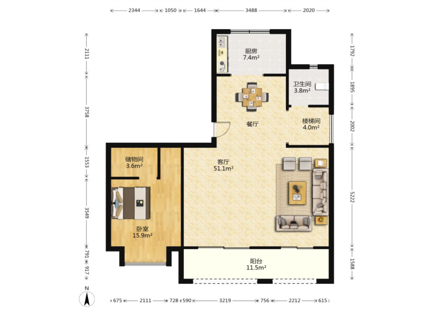 九玺台 4室2厅2卫 183.53m&sup2;