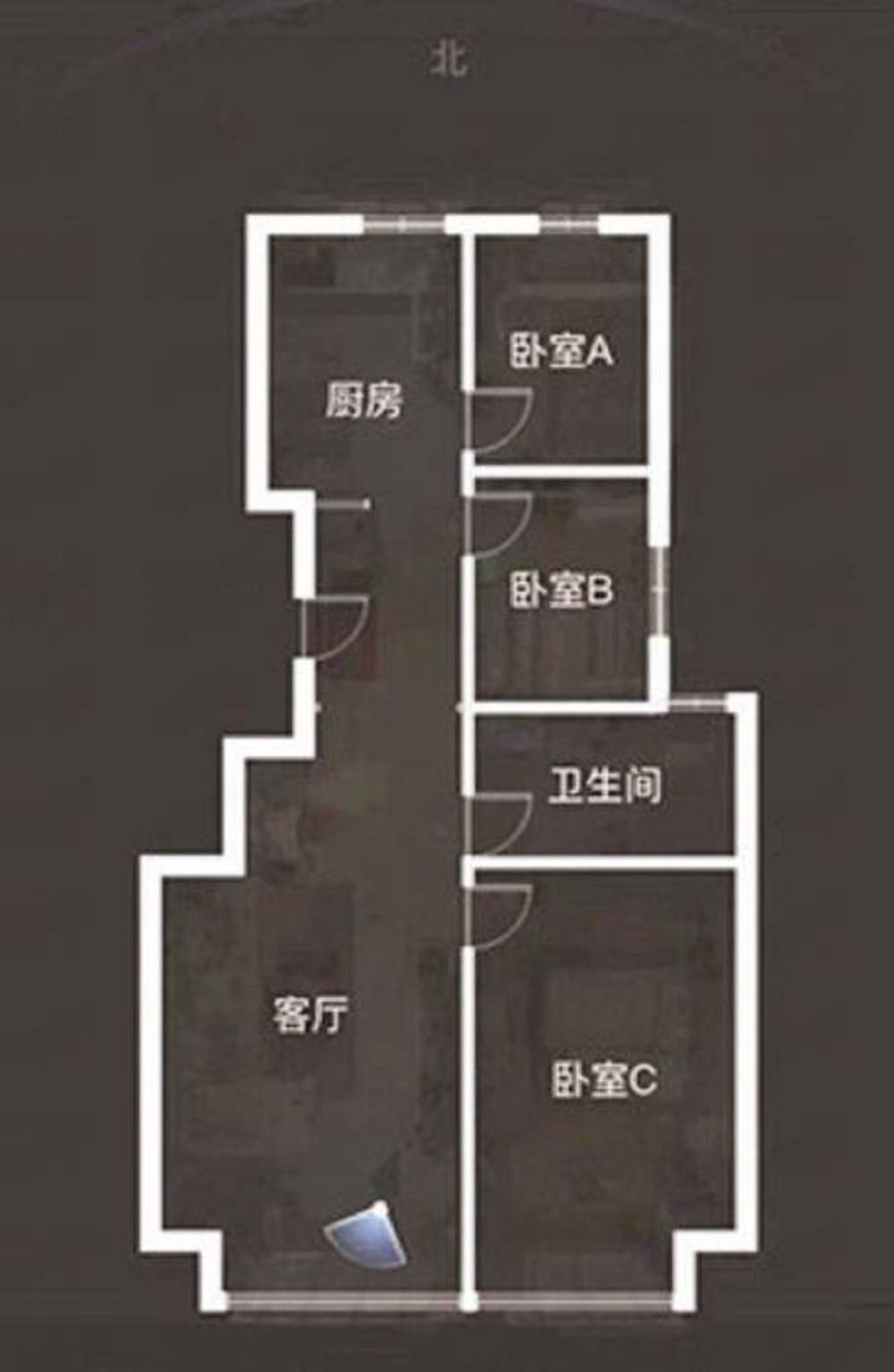濠河经典苑 3室2厅1卫 107.33m&sup2;