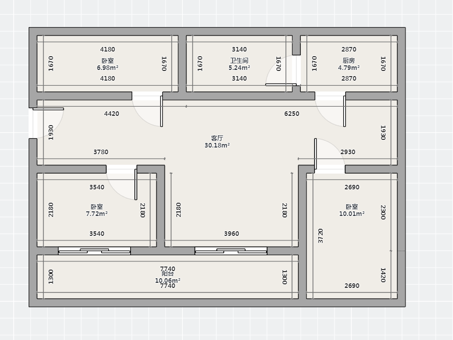 锦绣花园 3室1厅1卫 120m&sup2;