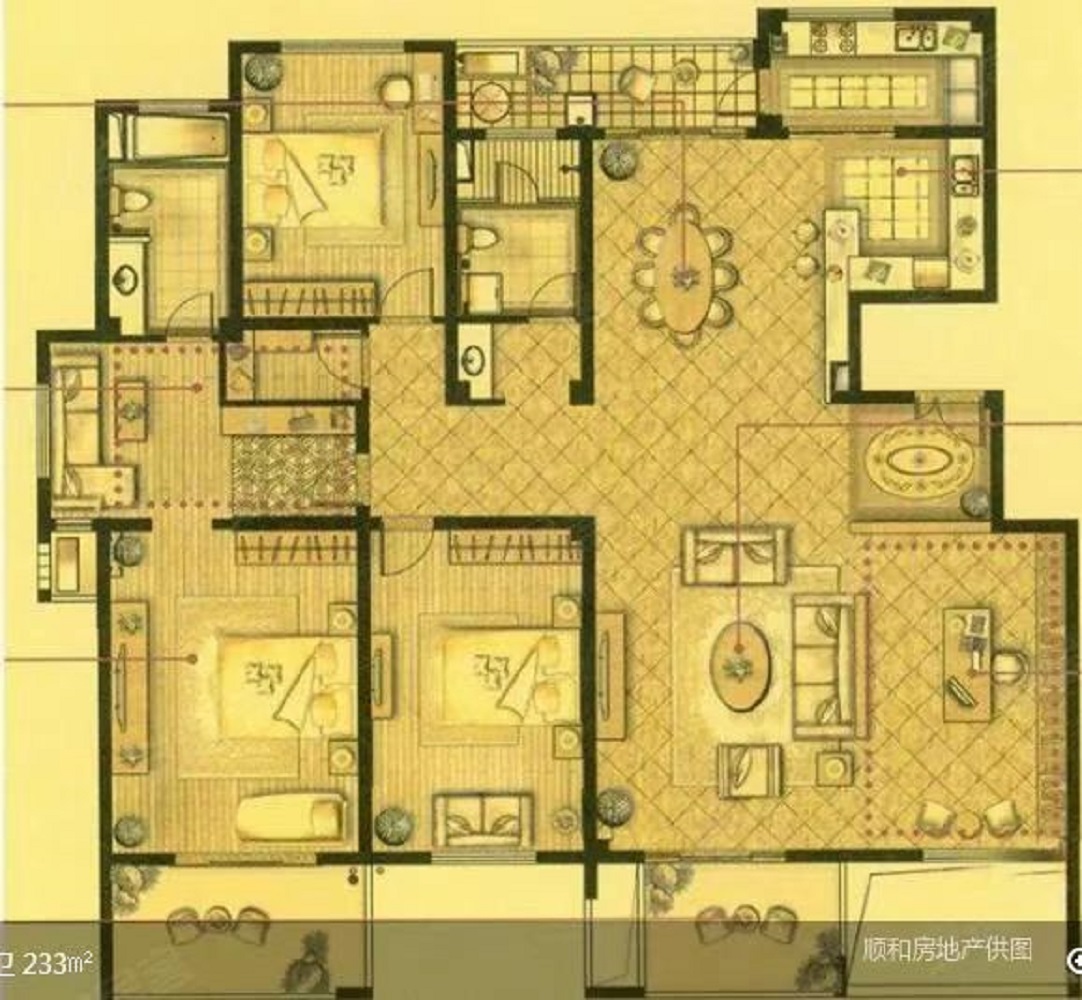 南通壹城水清木华 4室3厅2卫 245.17m&sup2;