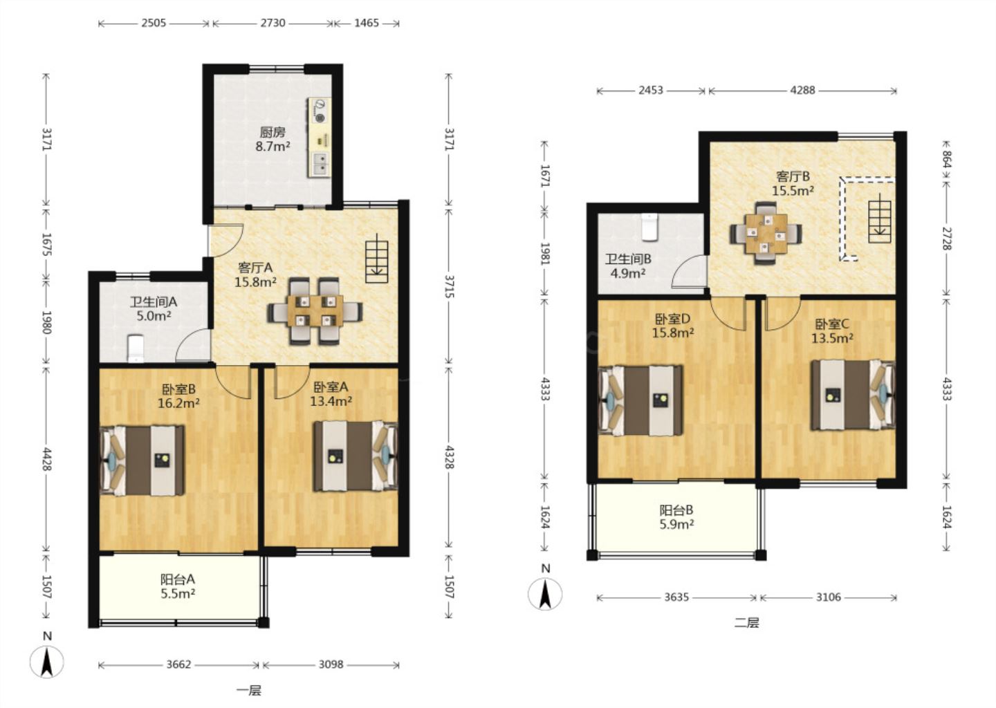 城港花苑东区 4室2厅1卫 76.00m&sup2;