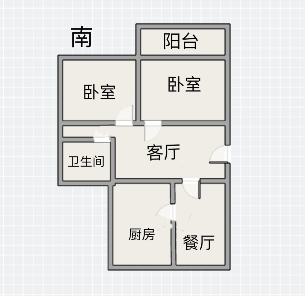 望江楼小区 2室1厅1卫 58.23m&sup2;