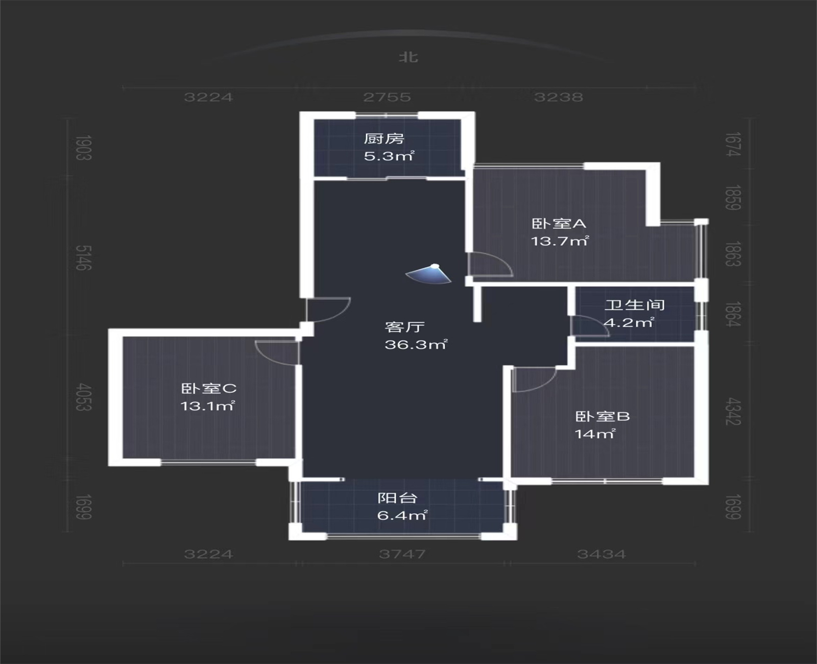 德诚翠湖湾 3室2厅1卫 126.7m&sup2;