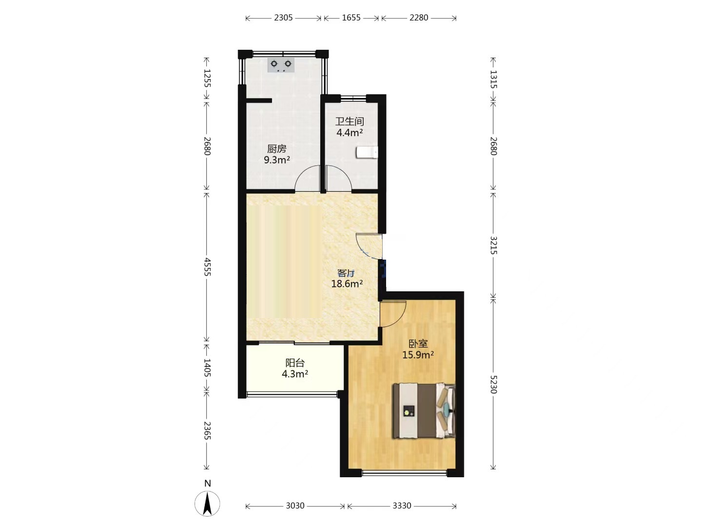临江家园 1室1厅1卫 70m&sup2;