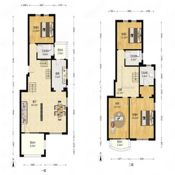军山花园 4室2厅3卫 181.00m&sup2;