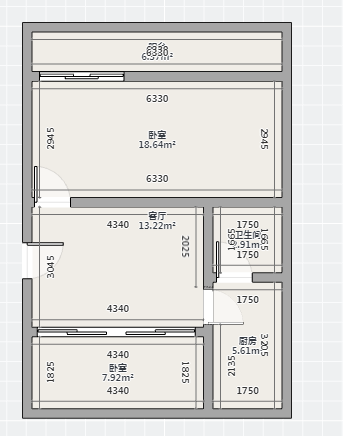 易家桥新村 2室1厅1卫 63m&sup2;