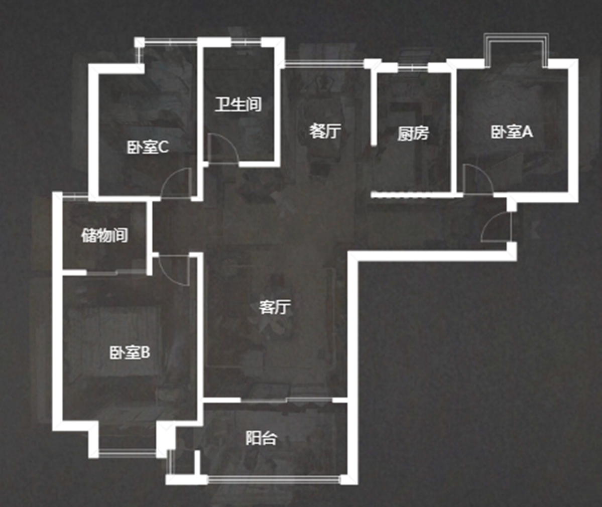 华强城 3室2厅2卫 117m&sup2;
