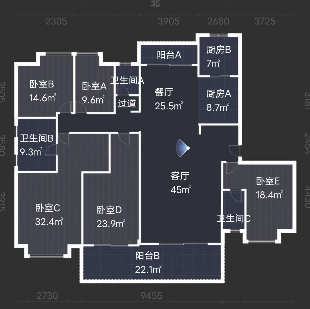 碧桂园时代悦城 5室2厅2卫 270m&sup2;