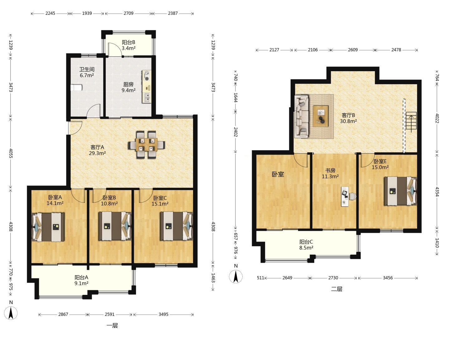 隆兴福里 5室2厅2卫 120m&sup2;