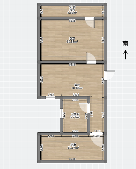 南川园新村 1室1厅1卫 59.51m&sup2;