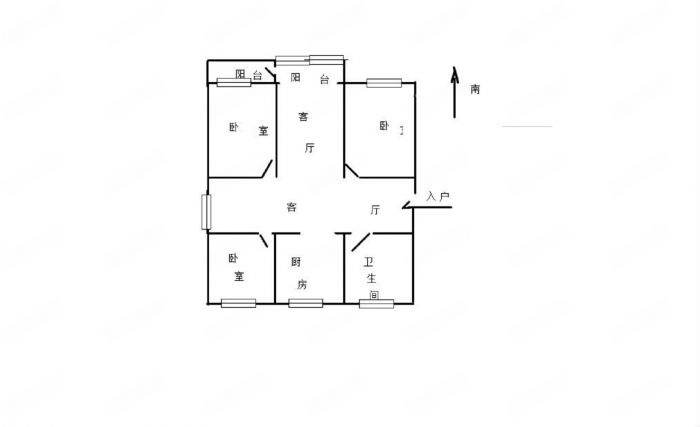 北濠山庄 3室2厅1卫 116m&sup2;