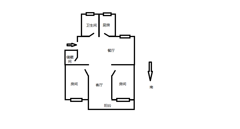 越江新村 2室1厅1卫 96.38m&sup2;