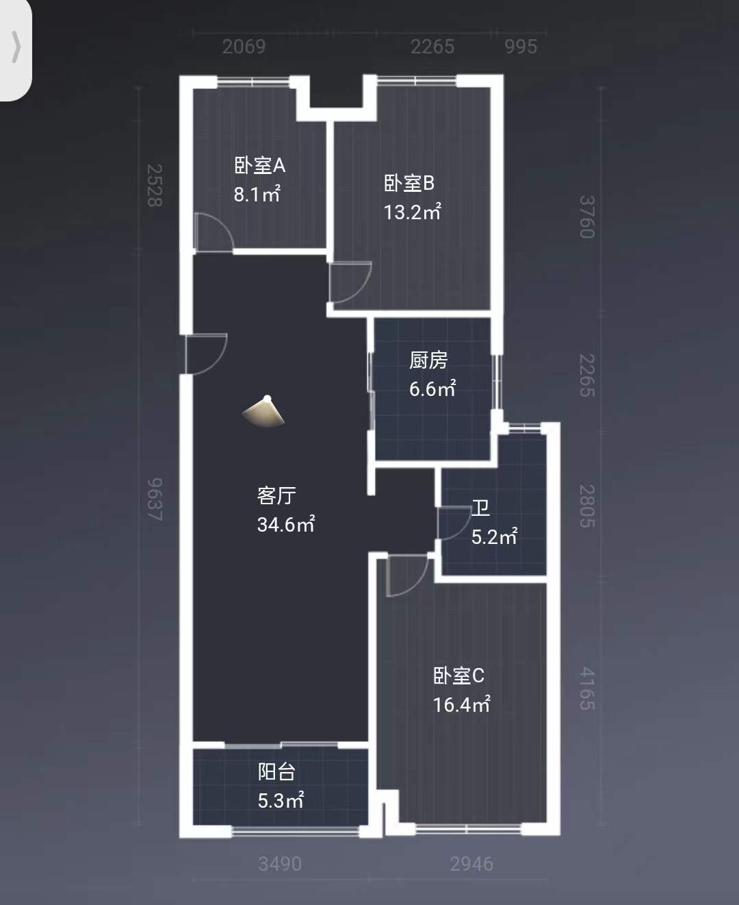和融&bull;优山美地名邸 3室1厅1卫 117.00m&sup2;