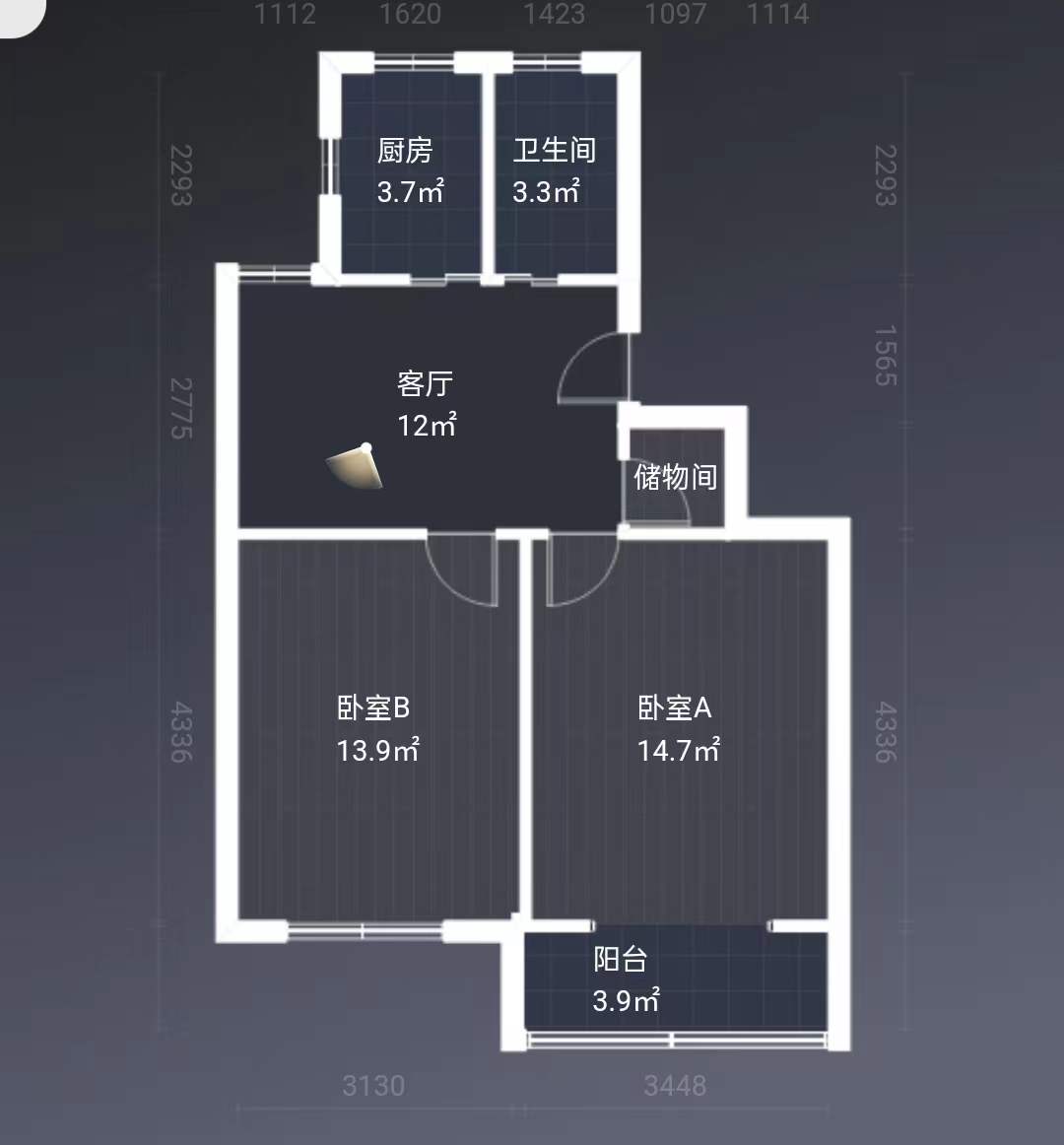 富新社区 2室1厅1卫 66m²