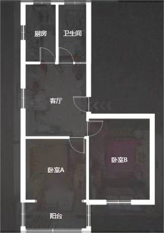 虹桥南村 2室1厅1卫 65.3m&sup2;