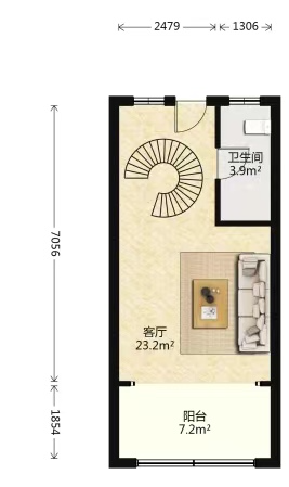 现代生活广场 2室1厅1卫 50.50m&sup2;