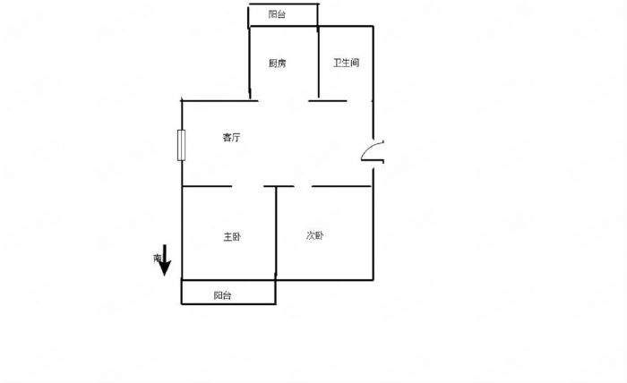 景明花苑 2室2厅1卫 98m&sup2;