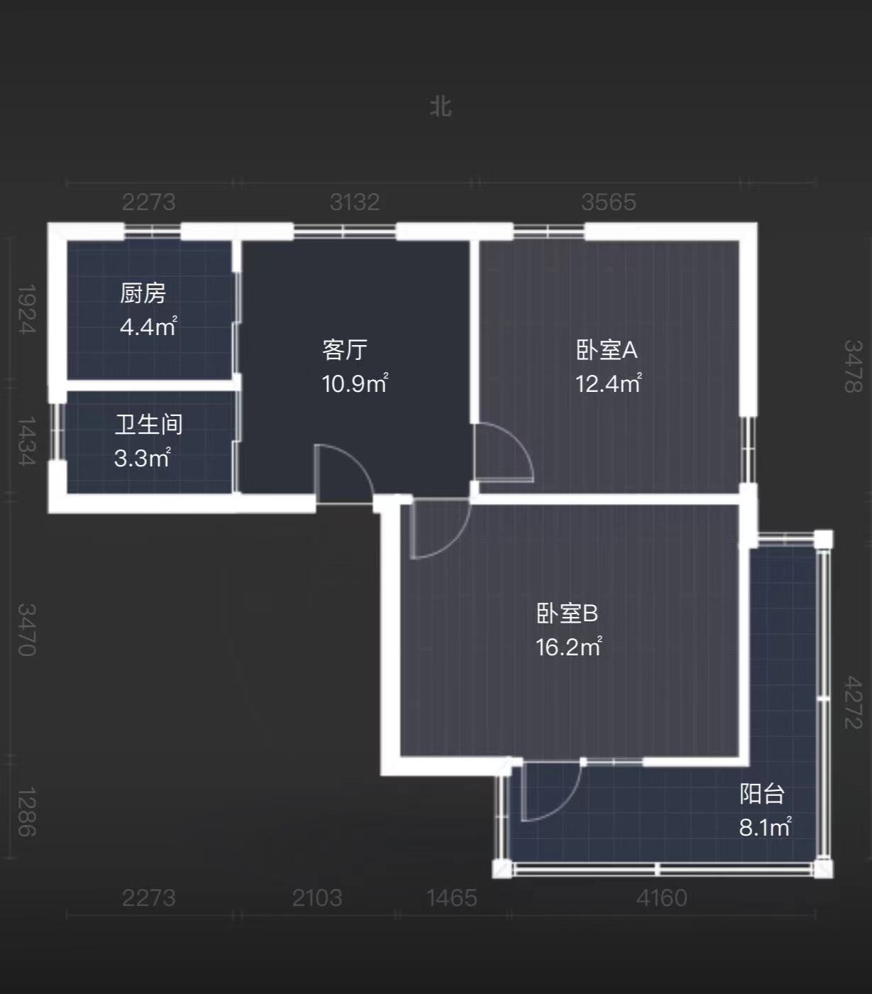 虹桥新村(朝霞路) 2室1厅1卫 66.56m&sup2;