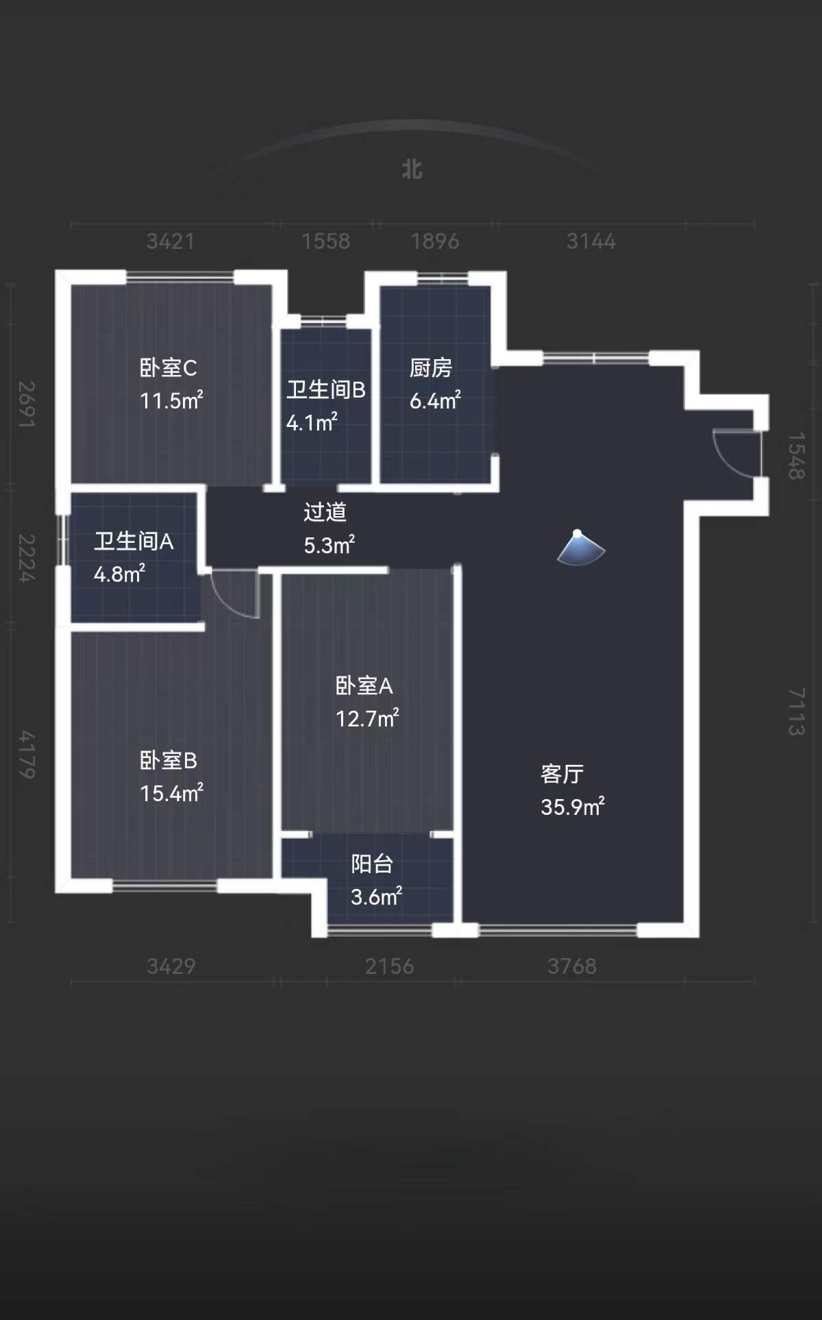 新城香溢紫郡 3室1厅1卫 97m&sup2;