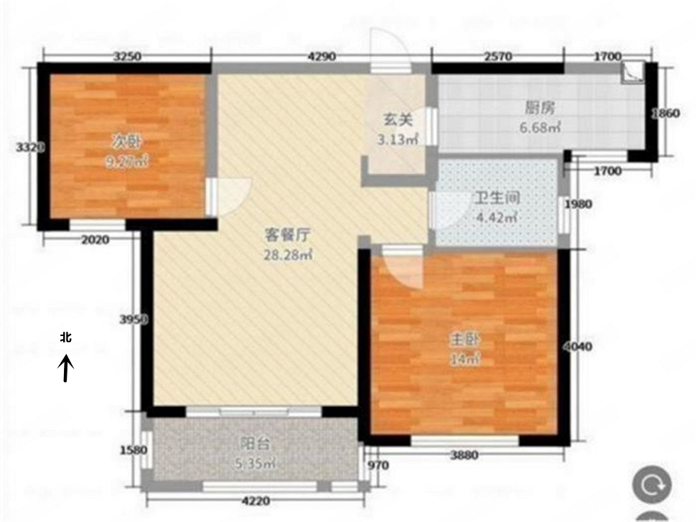 南通橡树湾 2室2厅1卫 85m²