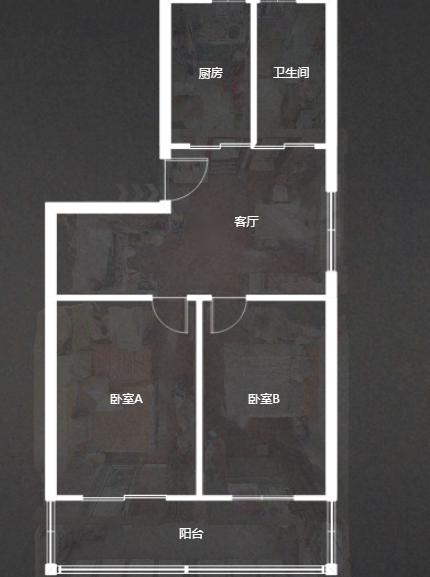 城港花苑东区 2室1厅1卫 77.37m&sup2;