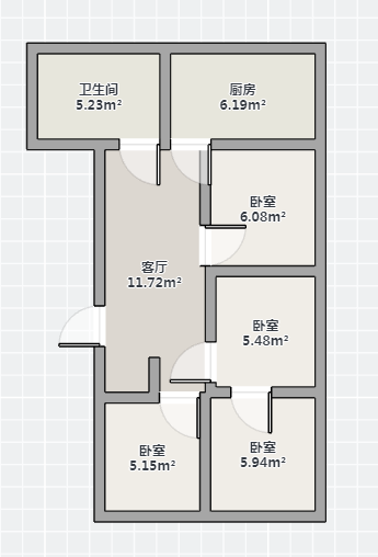 陆洪小镇街区 4室0厅1卫 116.00m²