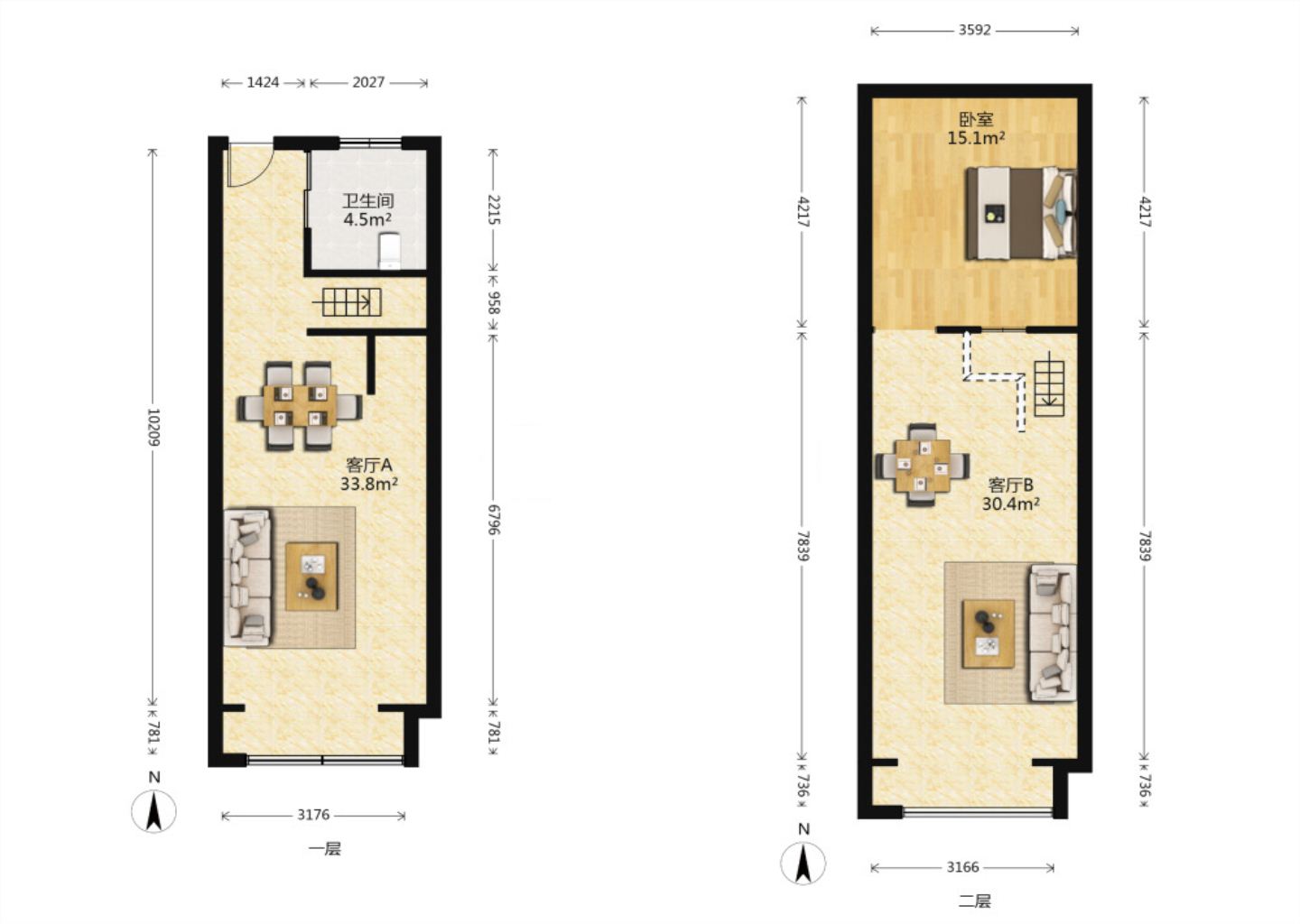 宏景大厦 2室2厅1卫 56.00m&sup2;