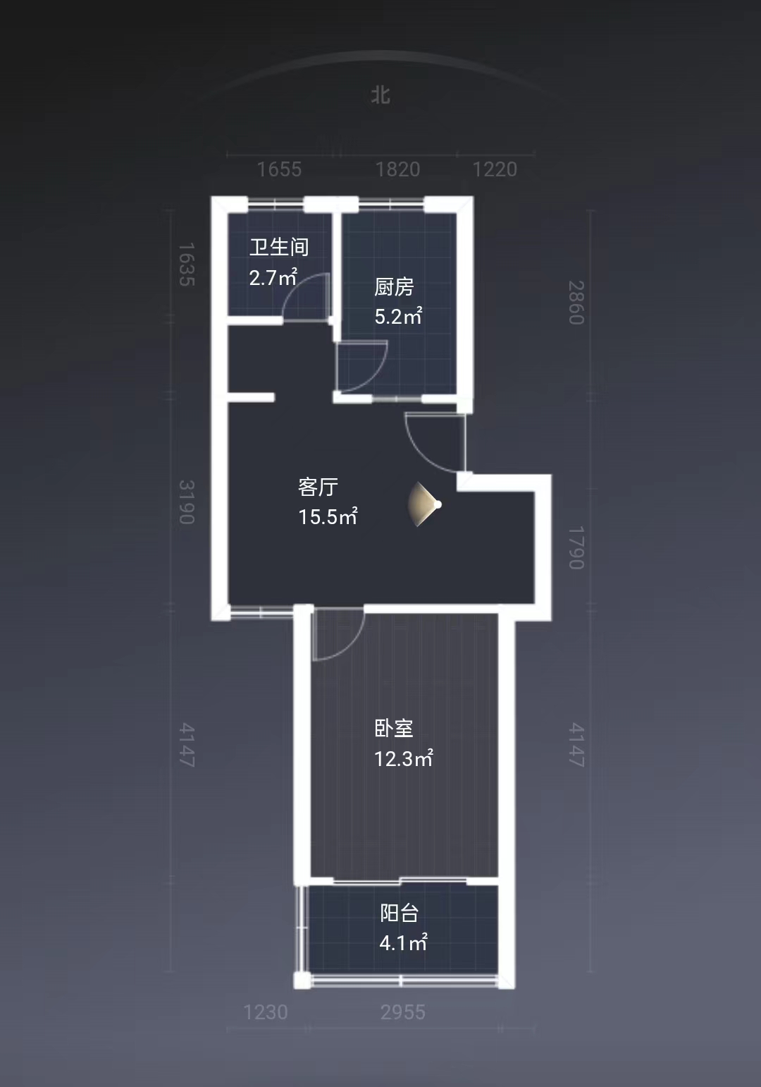 新开苑南区 1室1厅1卫 51m&sup2;