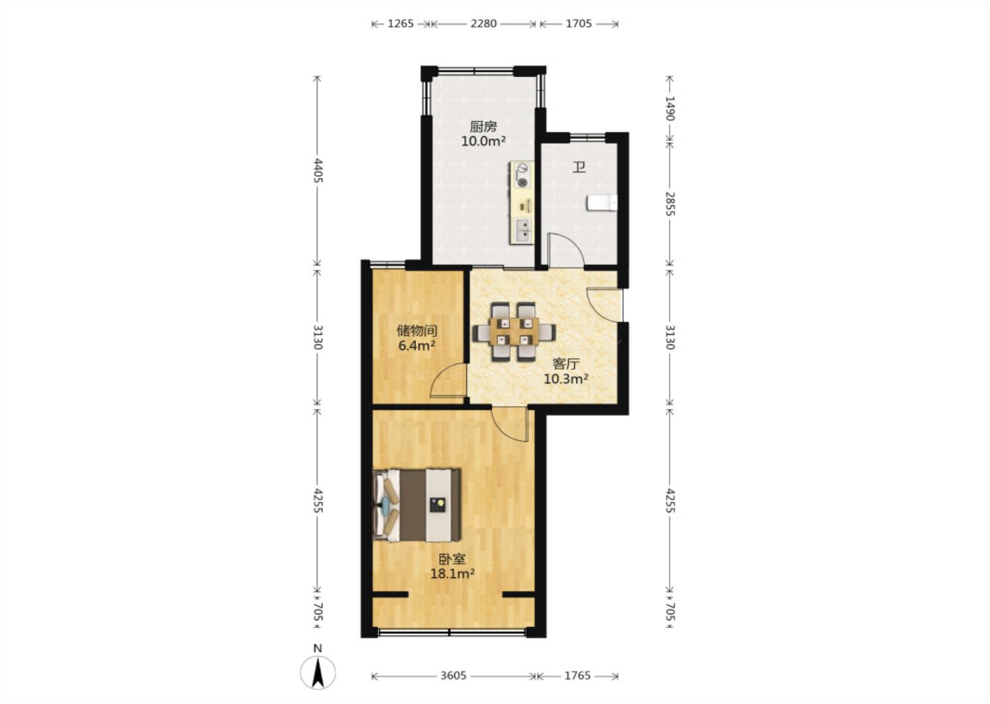 春晖花园 1室1厅1卫 59.70m&sup2;