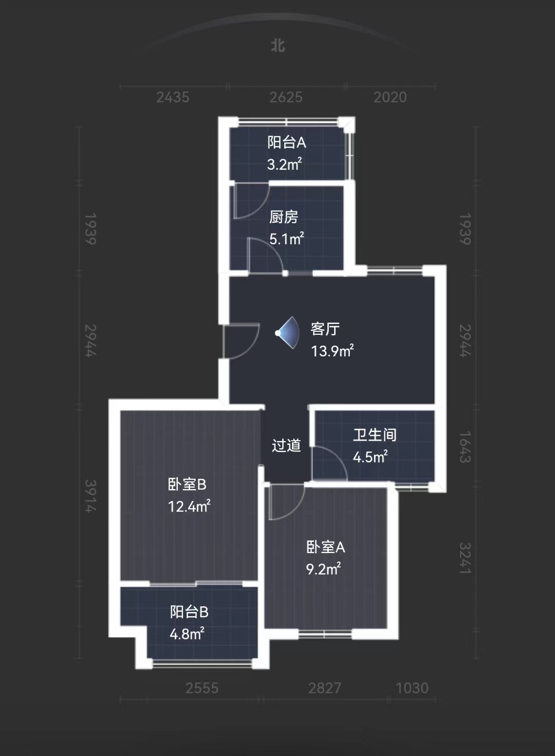 百花馨苑 2室1厅1卫 90m&sup2;