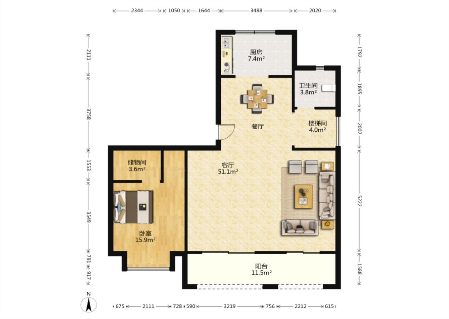 九玺台 4室2厅2卫 183.53m&sup2;