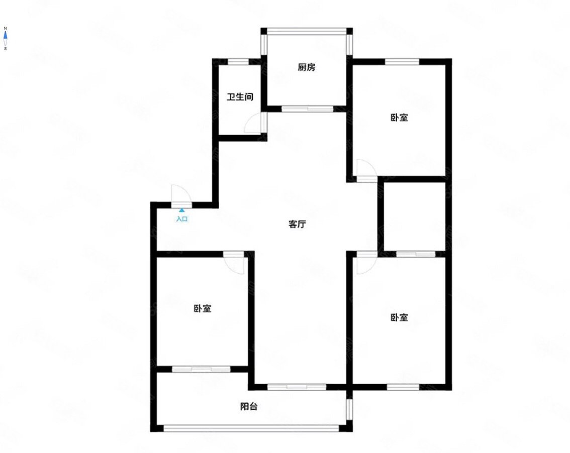 五一新村西区 3室1厅1卫 114m&sup2;
