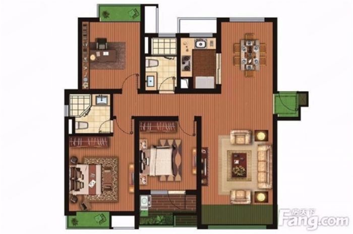 万科公园里 3室2厅2卫 124m&sup2;