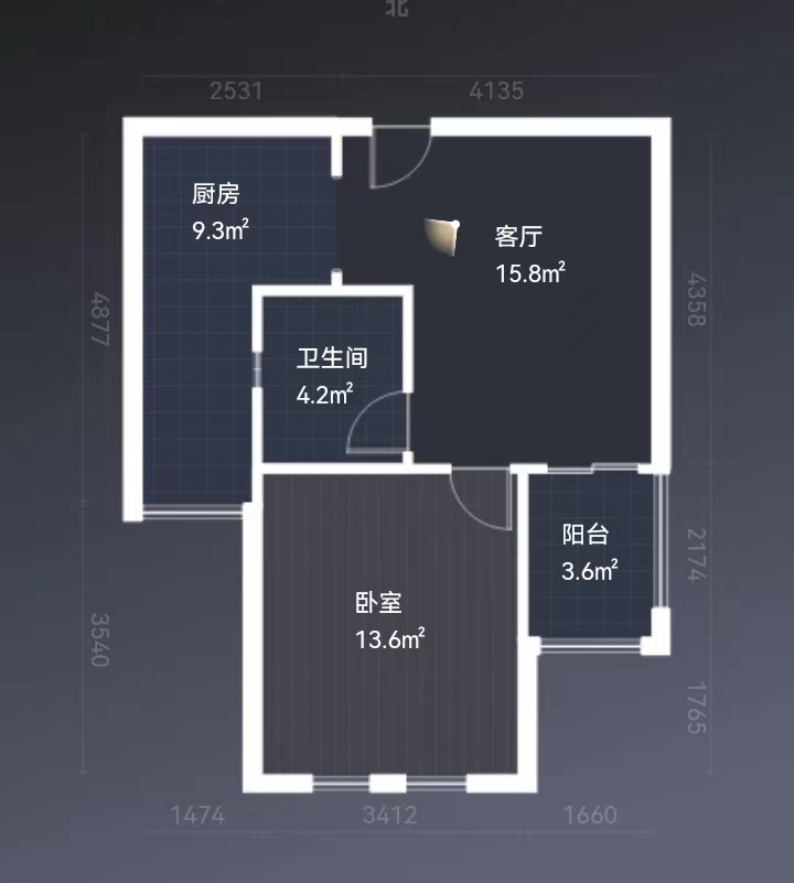 高迪晶城 2室1厅1卫 67.00m&sup2;