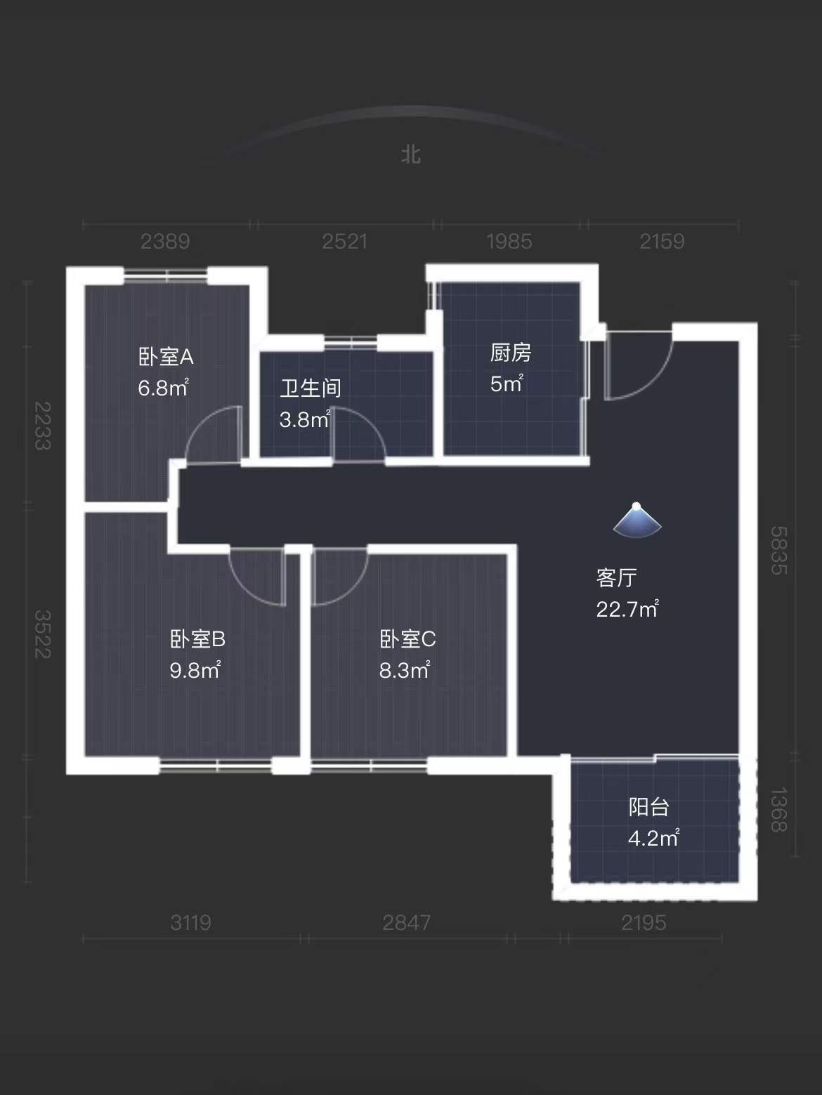绿地新里城 3室2厅2卫 115m&sup2;