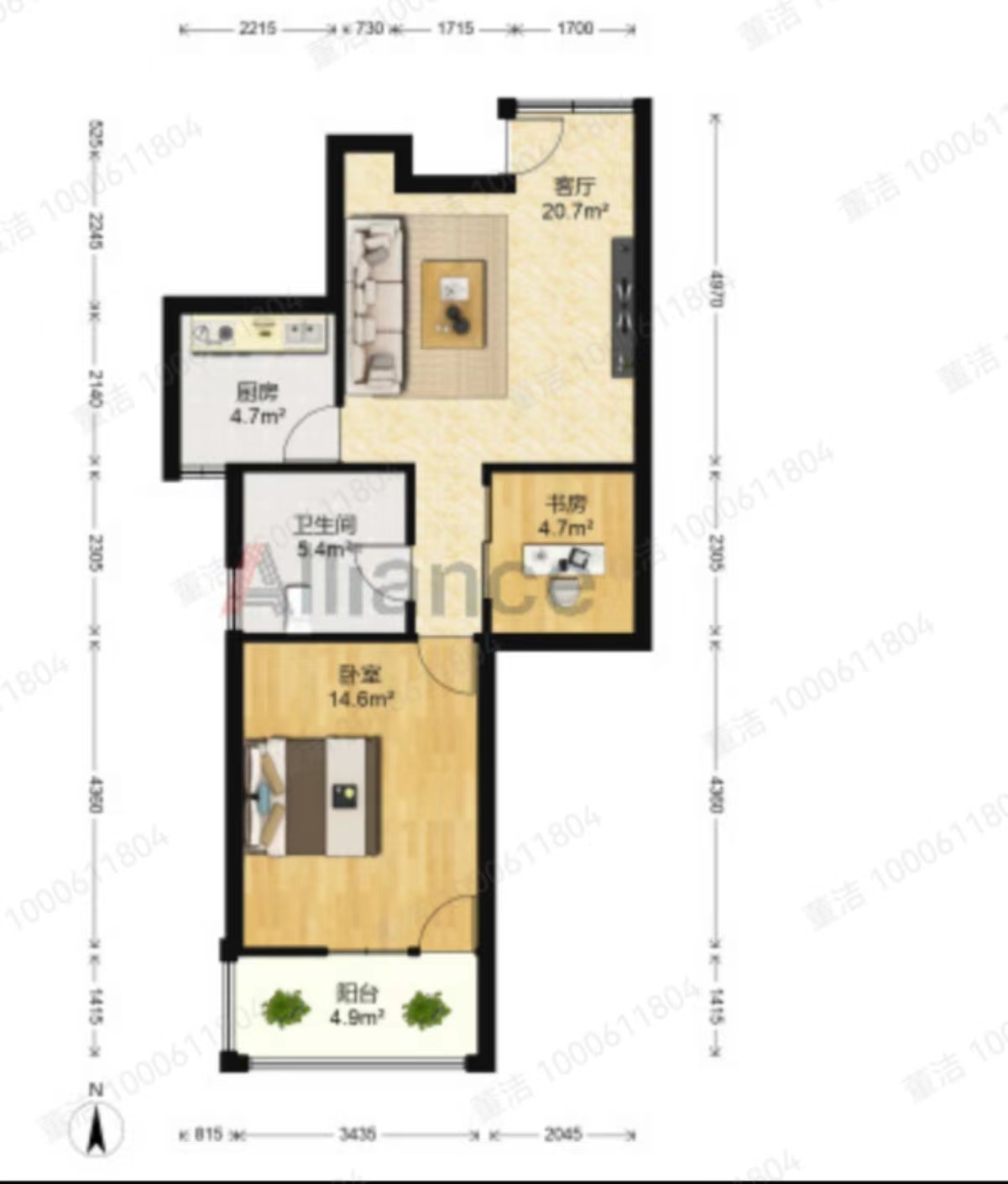 汇富花苑 2室1厅1卫 75m&sup2;