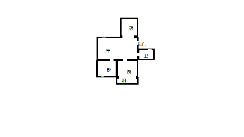 跃龙小苑 2室1厅1卫 77.5m&sup2;